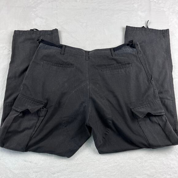 Vintage Cargo Military Pants Button Fly Men's Size Large 35-39 Black - Picture 3 of 10
